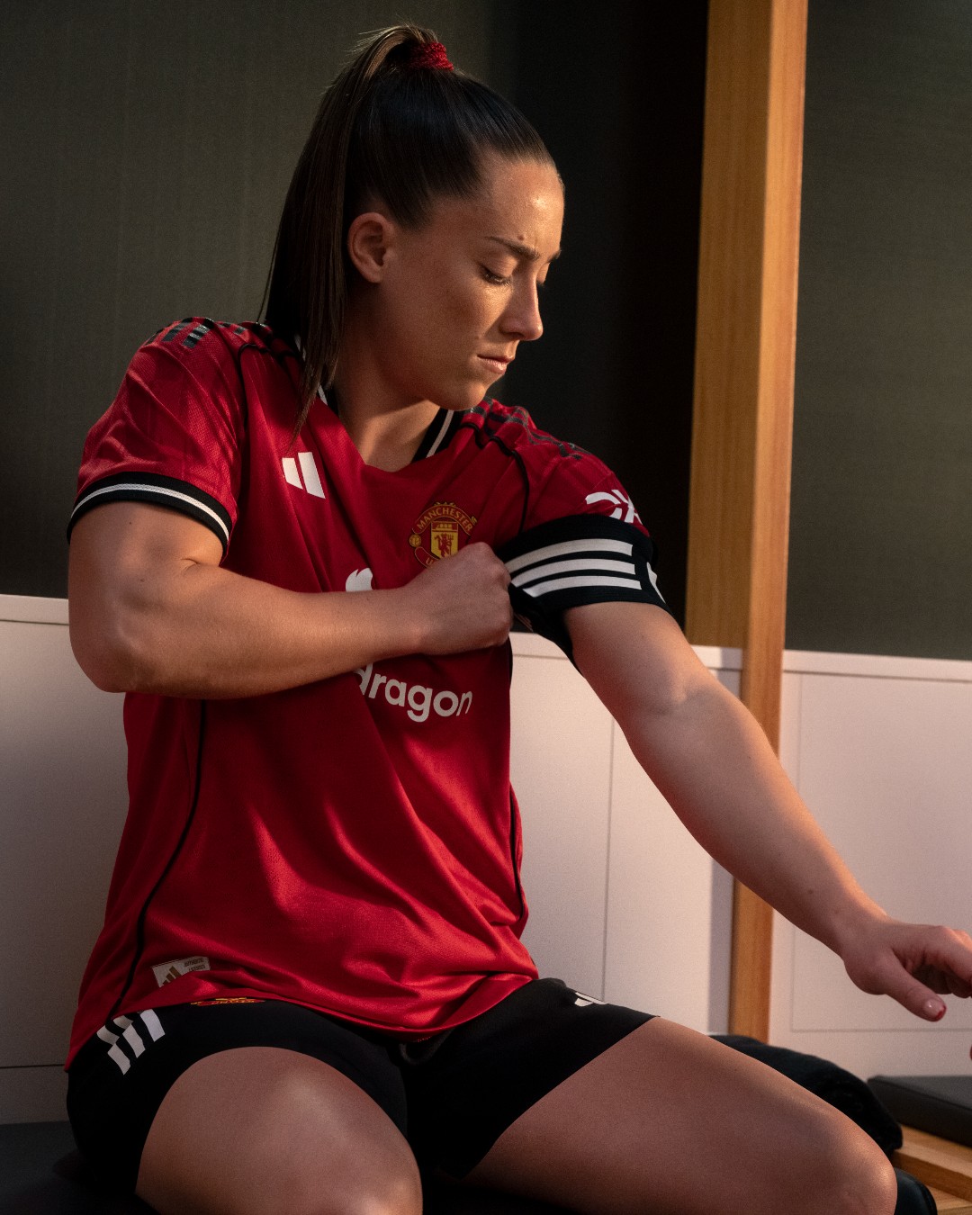 Maya Le Tissier wearing Manchester United 2025-2026 Home Kit