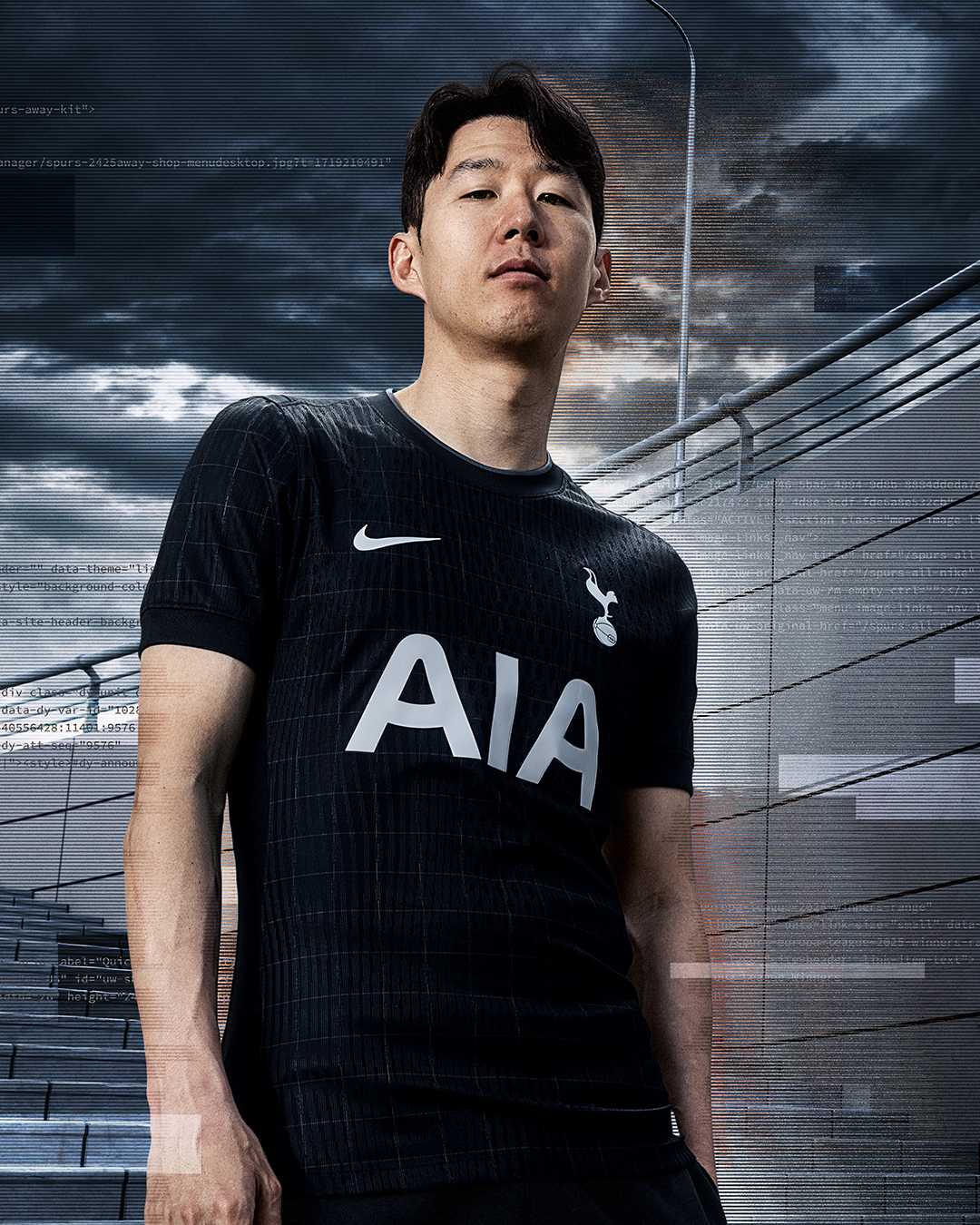Heung-Min Son wearing Tottenham Hotspur 2025-2026 Away Kit