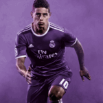James Rodríguez wearing Real Madrid 2016-2017 away kit