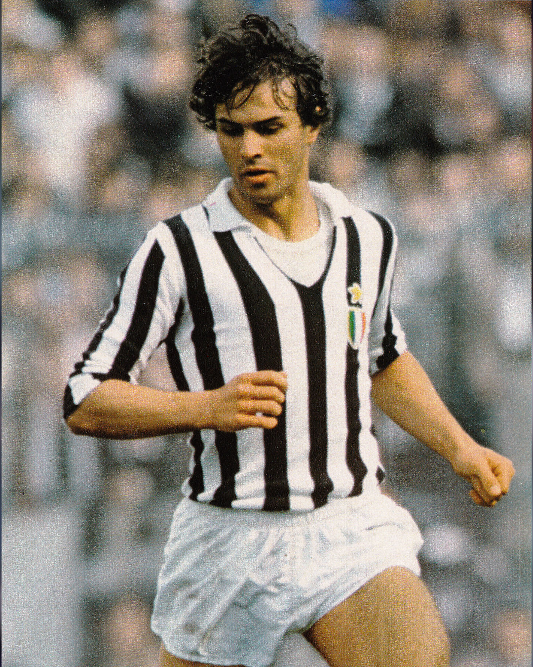 Juventus player wearing a vintage Juventus jersey