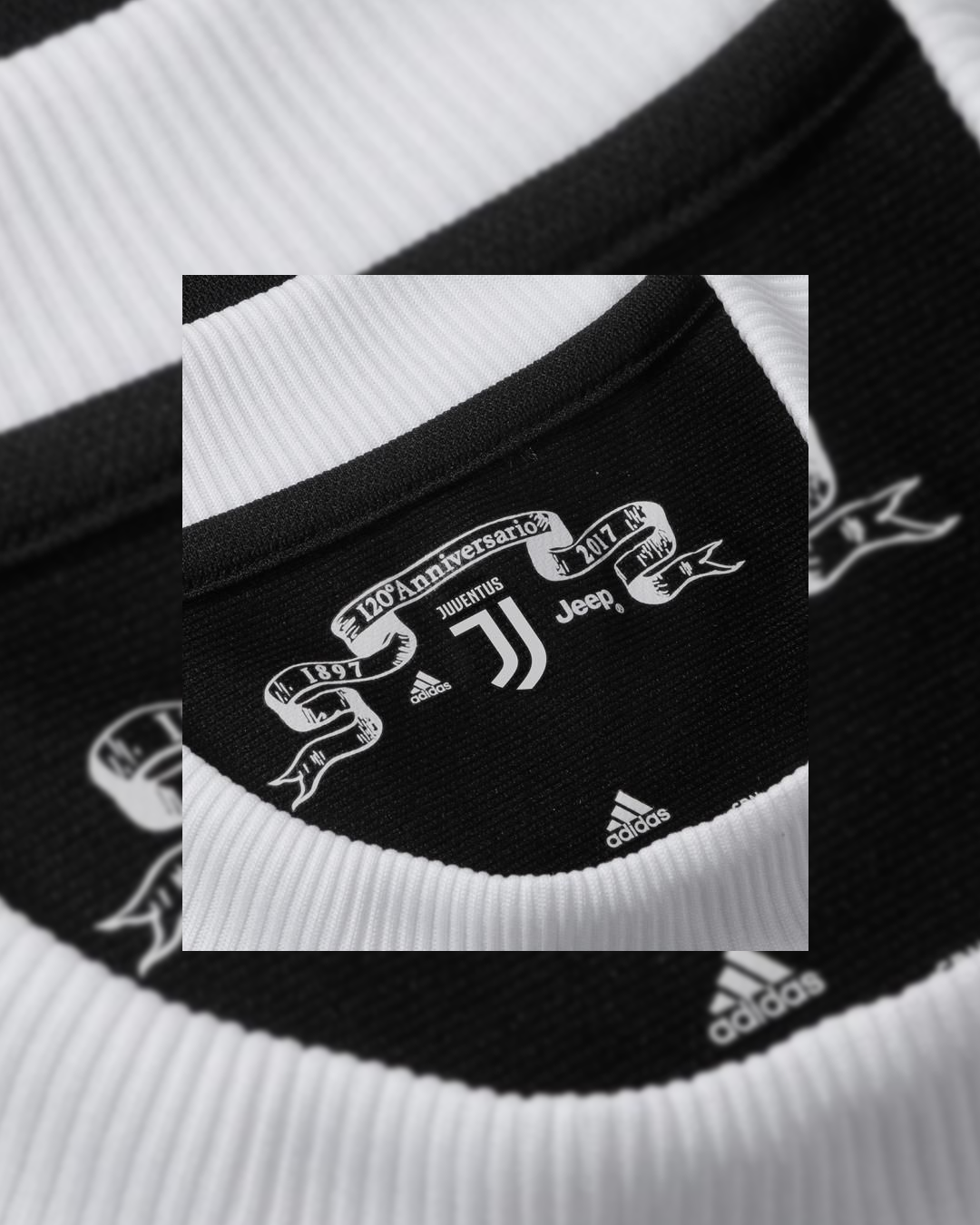Juventus 120th Anniversary Home Jersey zoom on neck label