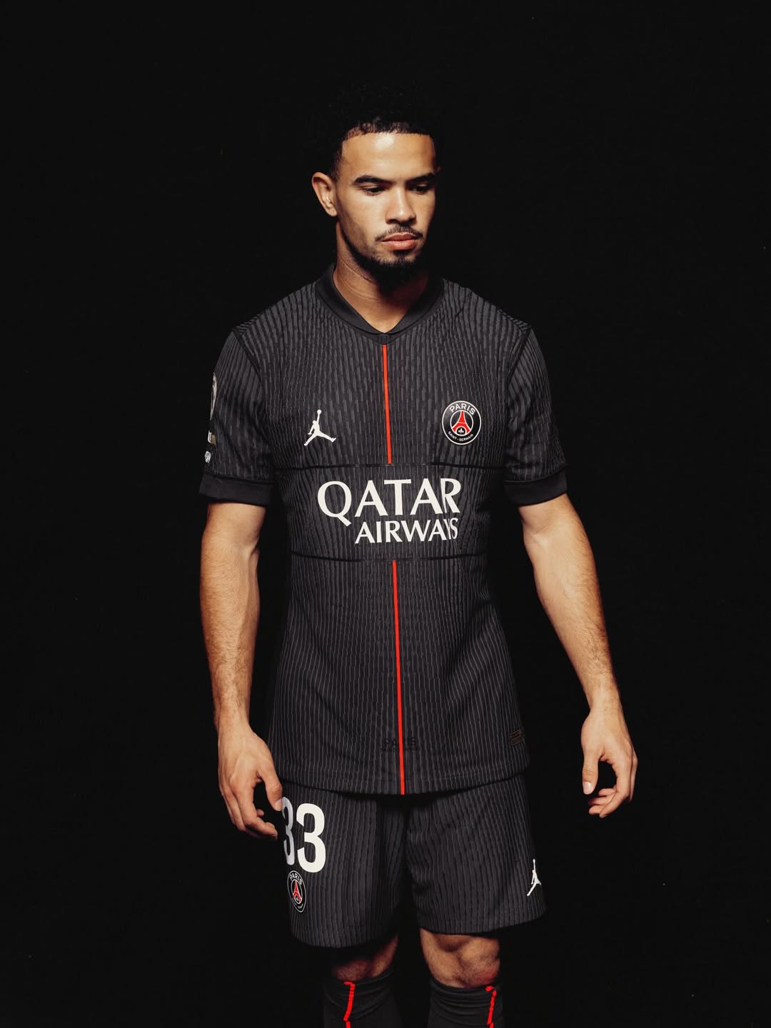 Zaire Emery wearing Paris Saint Germain 2025-2026 fourth kit