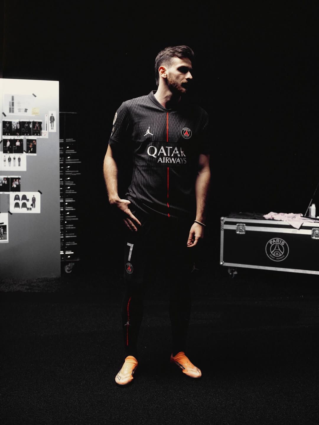 Kvicha Kvaratskhelia wearing Paris Saint Germain 2025-2026 fourth kit