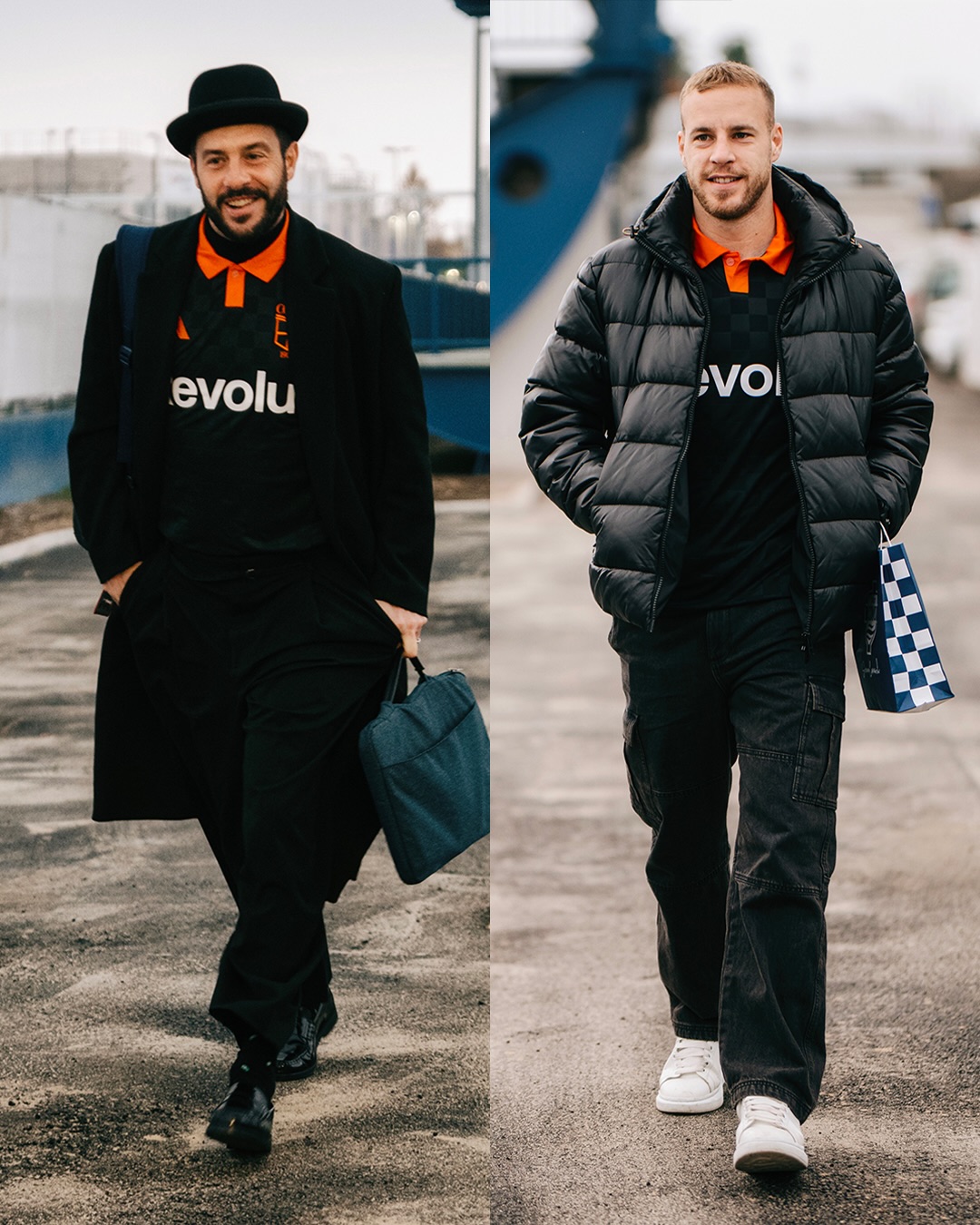 Ivan Smolcic and Marco Cassetti wearing Como 2025-2026 third kit