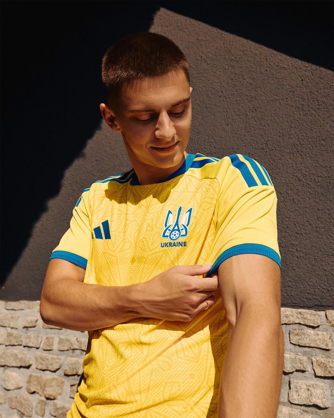 Player of Ukraine wearing Ukraine 2026 World Cup home kit