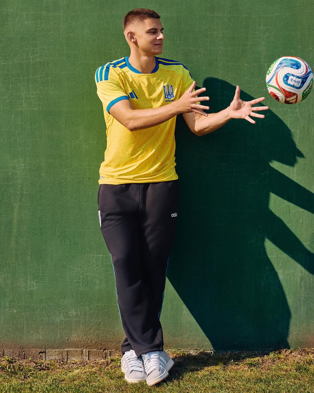 Player of Ukraine wearing Ukraine 2026 World Cup home kit