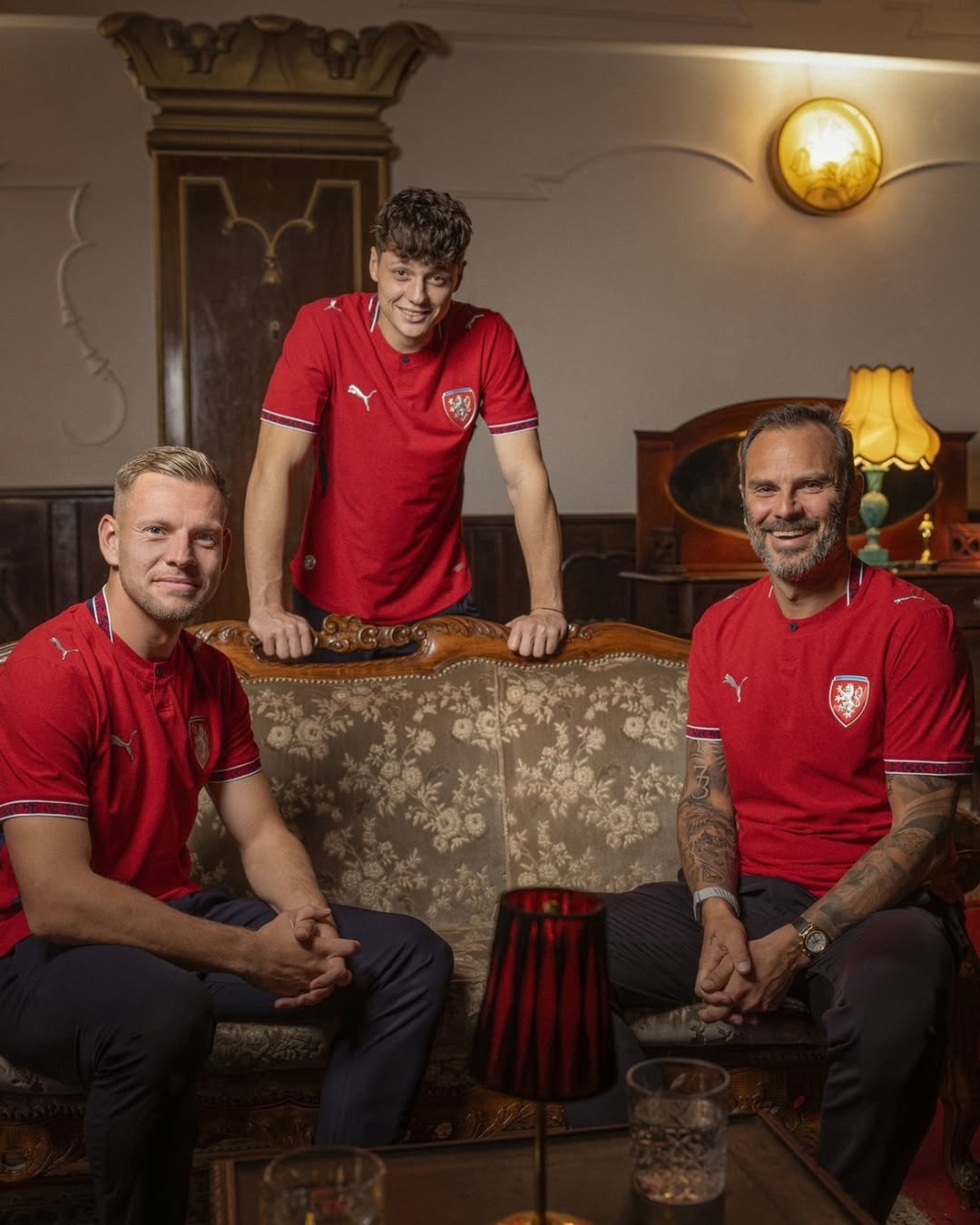 Players of Czech Republic wearing Czech Republic 2026 world cup home kit
