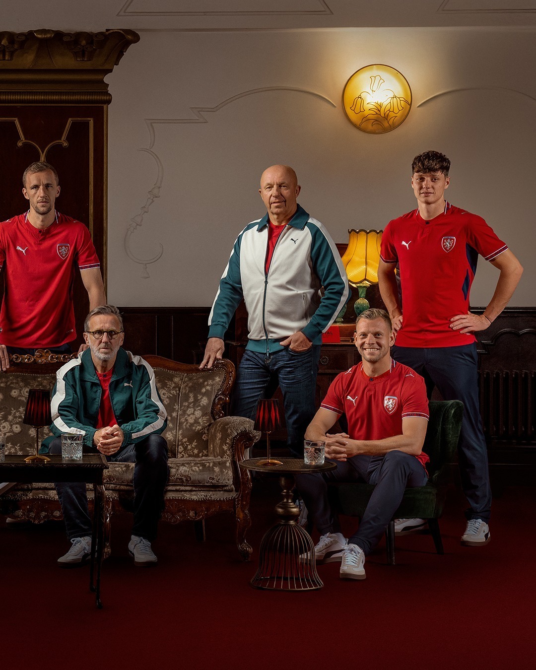 Players of Czech Republic wearing Czech Republic 2026 world cup home kit