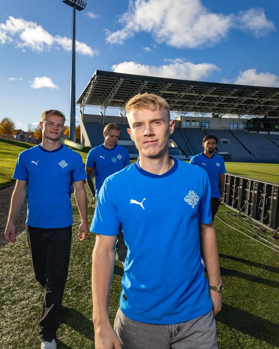 Players of Iceland national team wearing Iceland 2026 home kit