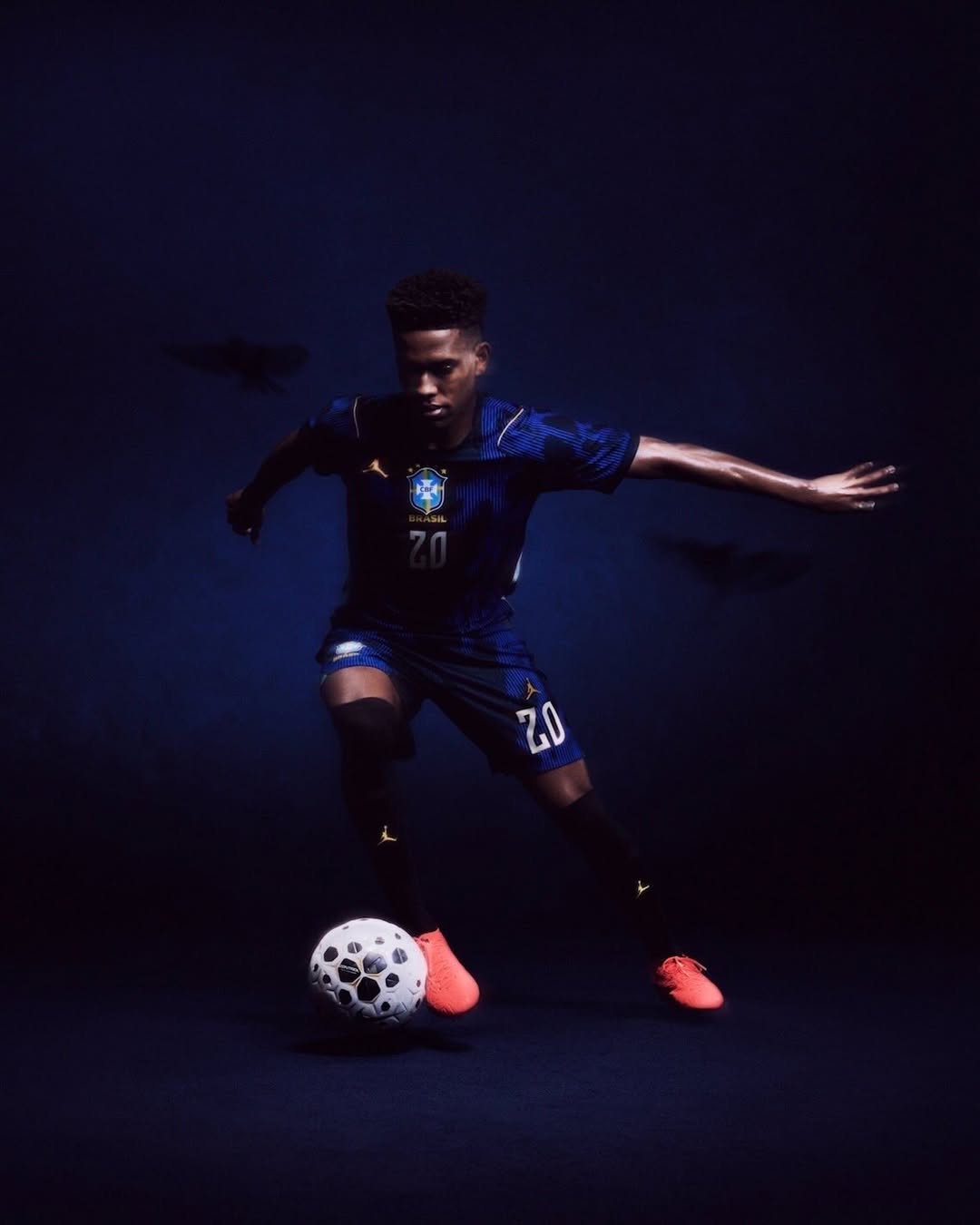 Estevao wearing Brazil 2026 away kit