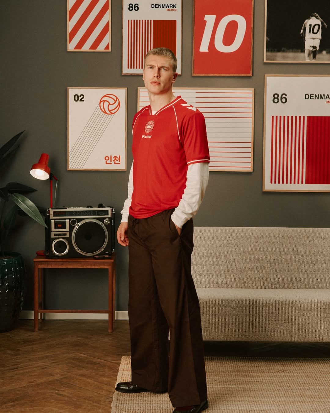 Denmark's player wearing Denmark 2026 home kit