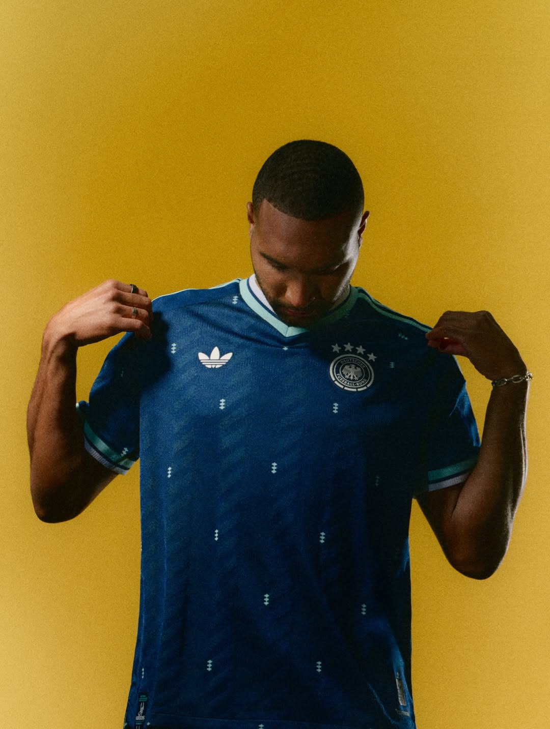 Jonathan Tah wearing Germany 2026 away kit